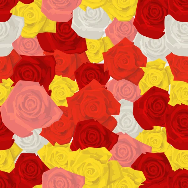 无缝的彩色背景由不同的玫瑰 — 图库矢量图片