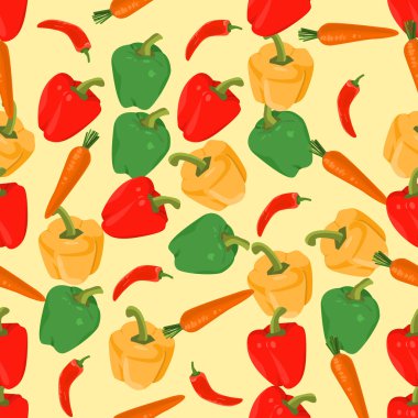 Biber ve havuç yapılmış sorunsuz renkli arka plan