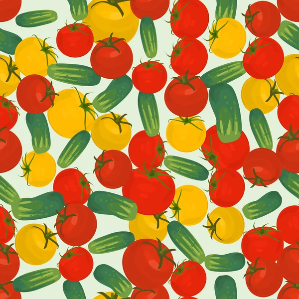 Fondo colorido sin costuras hecho de tomate rojo y amarillo, etc. — Archivo Imágenes Vectoriales