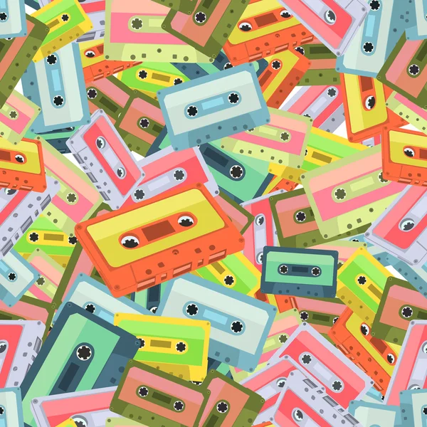 Düz tasarım ses kasetleri kesintisiz renkli arka plan yapılmış