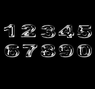 Numaraları stilize sıvı saydam etkisi