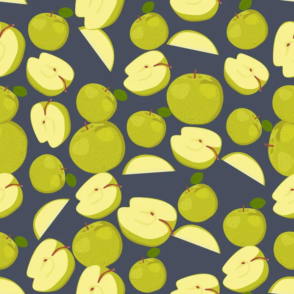 Fondo colorido sin costuras hecho de manzanas en diseño plano — Archivo Imágenes Vectoriales