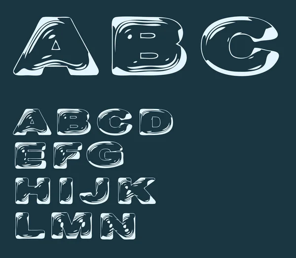 Alphabet stylisé liquide effet transparent — Image vectorielle