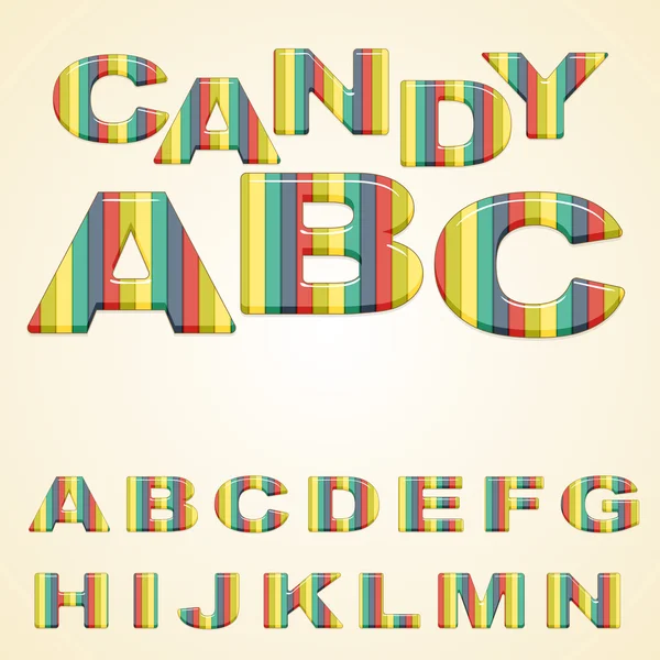 Caramelle stilizzate alfabeto colorato — Vettoriale Stock
