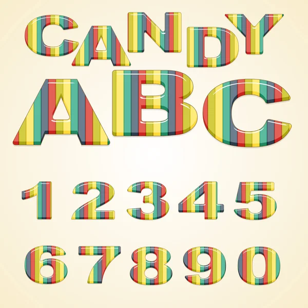 Números coloridos caramelo estilizado — Archivo Imágenes Vectoriales