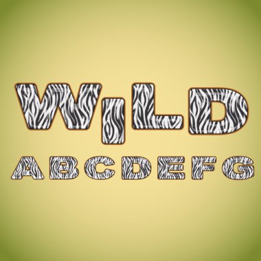 Zebra kürk taklit alfabesi