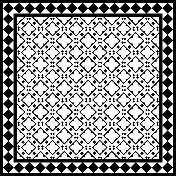 Abstrakt bakgrund av svart mönster med ram — Stock vektor