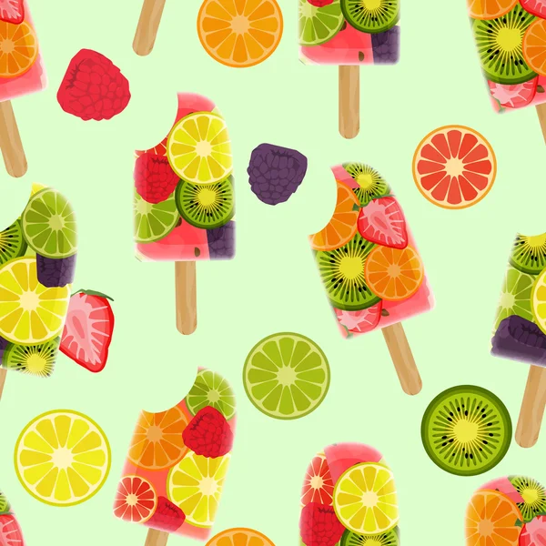 Fondo colorido inconsútil hecho de helado de frutas — Vector de stock