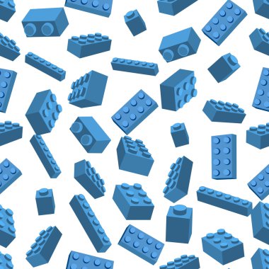Seamless colorful background made of Blue Lego piece 