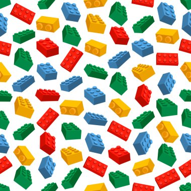 Seamless colorful background made of Lego pieces