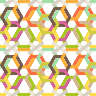 Seamless colorful background made of weaved hexagons