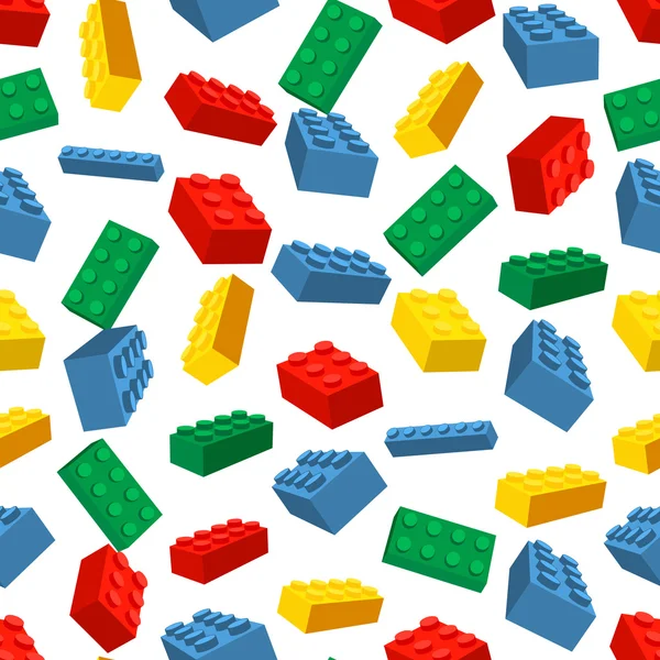 Seamless colorful background made of Lego pieces — Stok Vektör