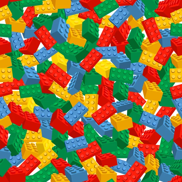 Sfondo colorato senza cuciture fatto di pezzi Lego — Vettoriale Stock