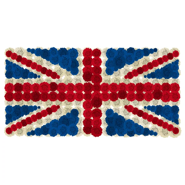 Bandeira da Grã-Bretanha feita de flores — Vetor de Stock