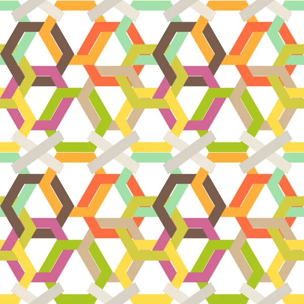 Seamless colorful background made of weaved hexagons — 图库矢量图片