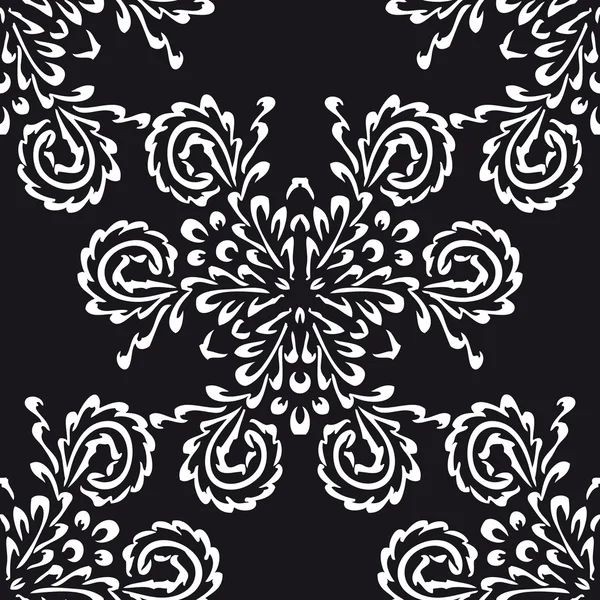 Бесшовный фон из экзотического рисунка в черно-белых цветах — стоковый вектор