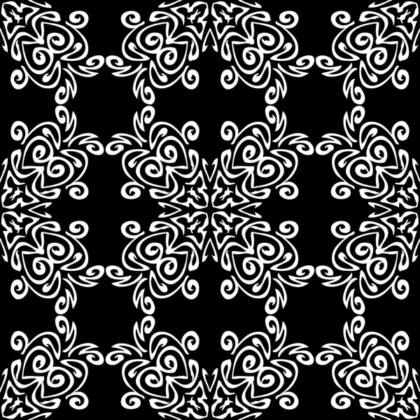 Απρόσκοπτη υπόβαθρο από εξωτικά μοτίβο σε μαύρο και άσπρο χρώμα — Διανυσματικό Αρχείο
