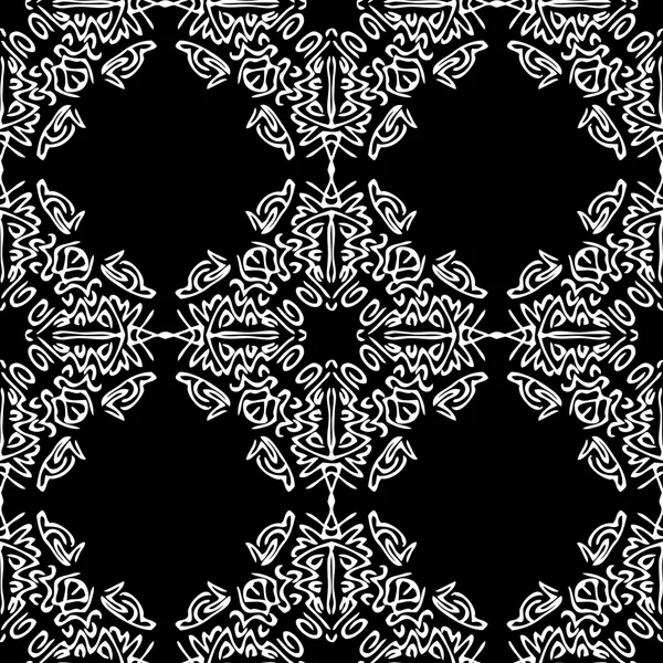 Бесшовный фон из экзотического рисунка в черно-белых цветах — стоковый вектор