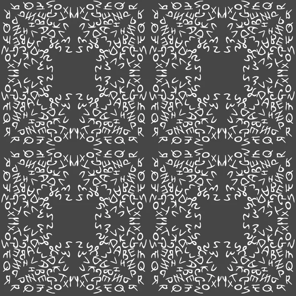 Sömlös bakgrund av bokstäver i grå och vita färger — Stock vektor