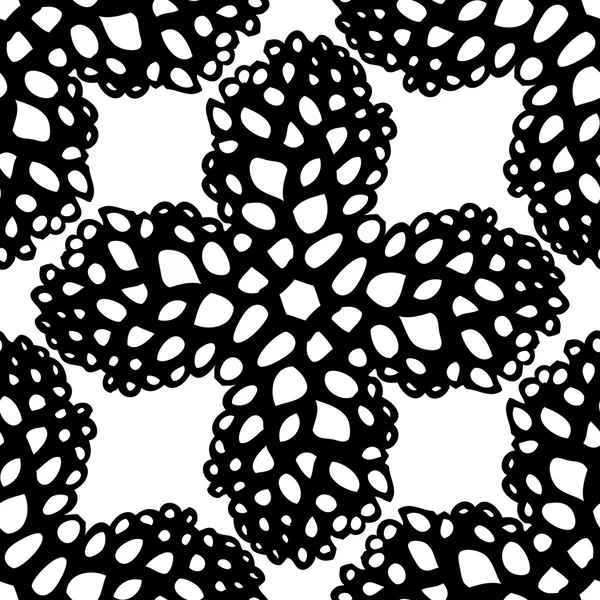 Seamless background made of exotic pattern in black and white colors — Stock Vector