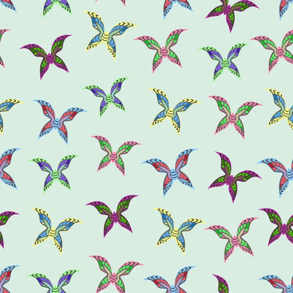 Naadloze kleurrijke achtergrond gemaakt van vlinders — Stockvector