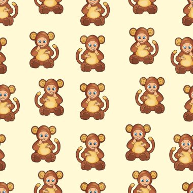 Bebek maymun gibi giyinmiş ile sorunsuz arka plan