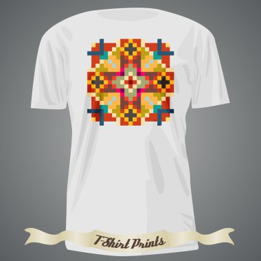 T-shirt tasarım soyut dikdörtgen desenli