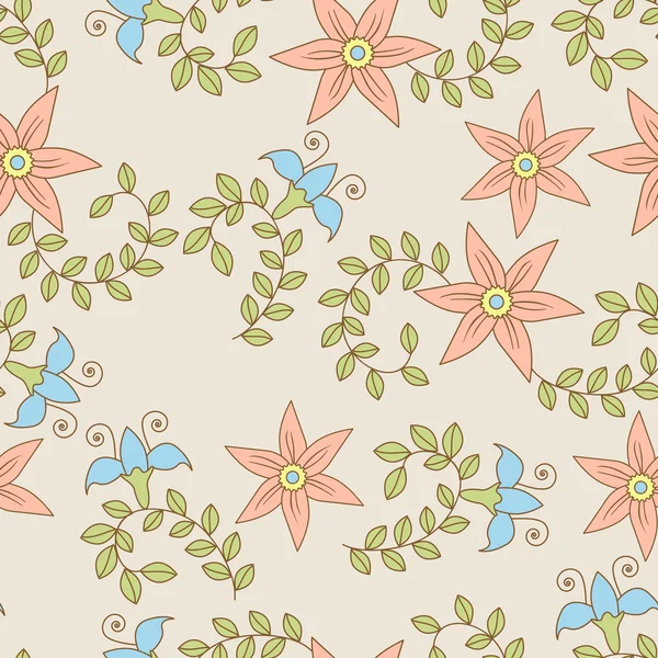 Fondo colorido sin costuras con patrón floral abstracto — Archivo Imágenes Vectoriales