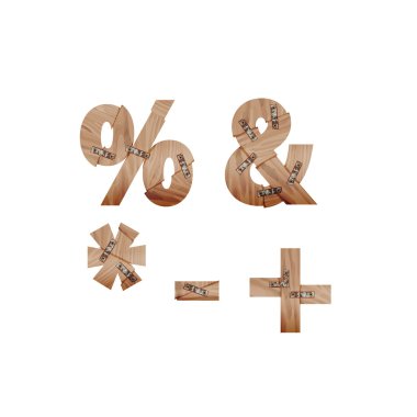 Ahşap çubuklar yapılan sembolleri metal plakalar ile bağlı