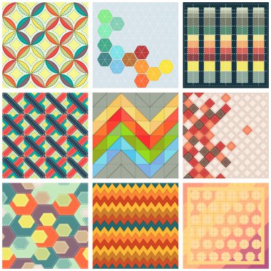 Renkli patchwork arka planlar topluluğu