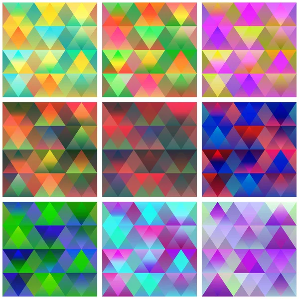 Collection of seamless  colorful backgrounds with abstract geome — Stock Vector