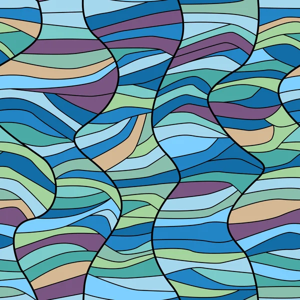 Fond coloré sans couture avec des lignes courbes — Image vectorielle