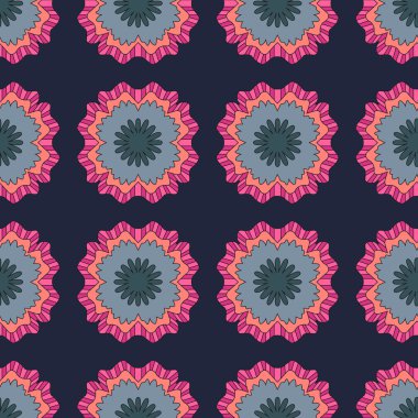 Kesintisiz renkli arka plan ile soyut çiçek desenli