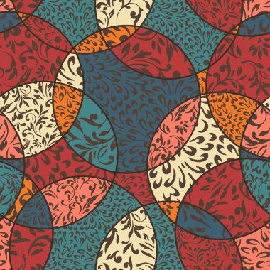 Kesintisiz renkli arka plan ile soyut süsleme çevrelerin bölünmüş