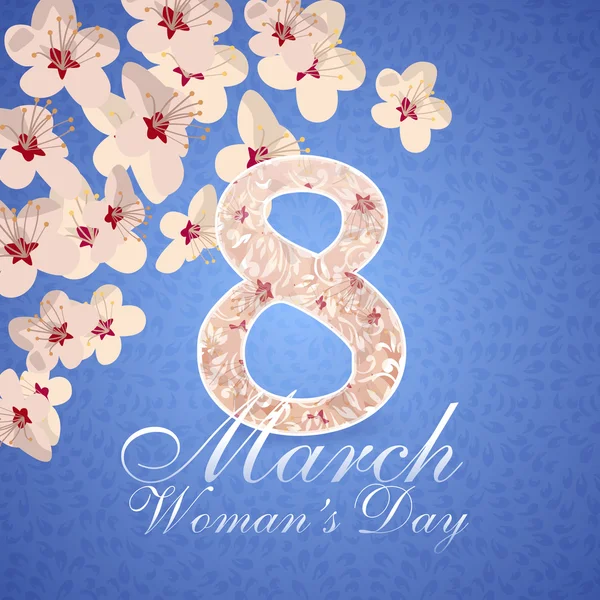 Carte postale pour les vacances Journée internationale de la femme avec des fleurs de S — Image vectorielle