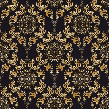 Arka planda kusursuz dekoratif süs. Arka planda çiçek süsü var. Duvar kağıdı deseni