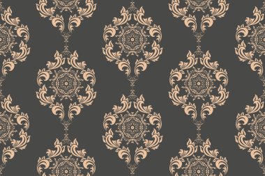 Kusursuz dekoratif duvar kağıdı deseni. Arka planda kusursuz çiçek süsü