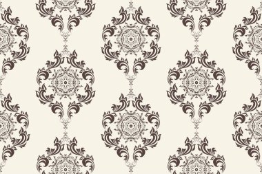 Kusursuz dekoratif duvar kağıdı deseni. Arka planda kusursuz çiçek süsü