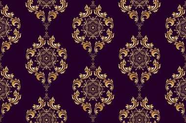 Kusursuz dekoratif duvar kağıdı deseni. Arka planda kusursuz çiçek süsü