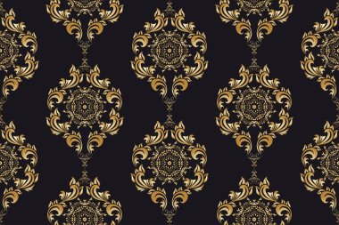 Kusursuz dekoratif duvar kağıdı deseni. Arka planda kusursuz çiçek süsü