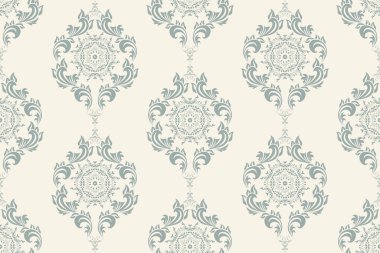 Kusursuz dekoratif duvar kağıdı deseni. Arka planda kusursuz çiçek süsü