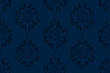 Kusursuz dekoratif duvar kağıdı deseni. Arka planda kusursuz çiçek süsü