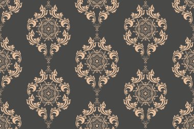 Kusursuz dekoratif duvar kağıdı deseni. Arka planda kusursuz çiçek süsü