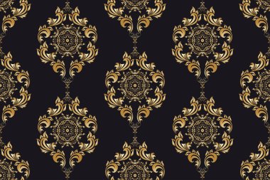 Kusursuz dekoratif duvar kağıdı deseni. Arka planda kusursuz çiçek süsü