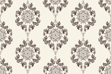 Kusursuz dekoratif duvar kağıdı deseni. Arka planda kusursuz çiçek süsü