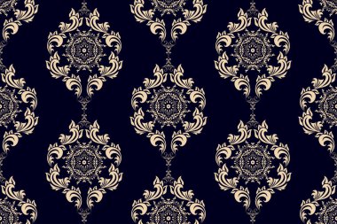 Kusursuz dekoratif duvar kağıdı deseni. Arka planda kusursuz çiçek süsü