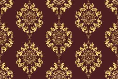 Kusursuz dekoratif duvar kağıdı deseni. Arka planda kusursuz çiçek süsü