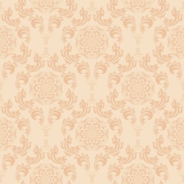 Arka planda kusursuz bir süs. Arka planda çiçek süsü var. Duvar kağıdı deseni