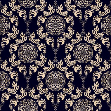 Arka planda kusursuz bir süs. Arka planda çiçek süsü var. Duvar kağıdı deseni