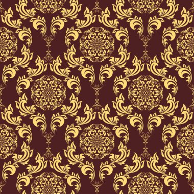 Arka planda kusursuz bir süs. Arka planda çiçek süsü var. Duvar kağıdı deseni